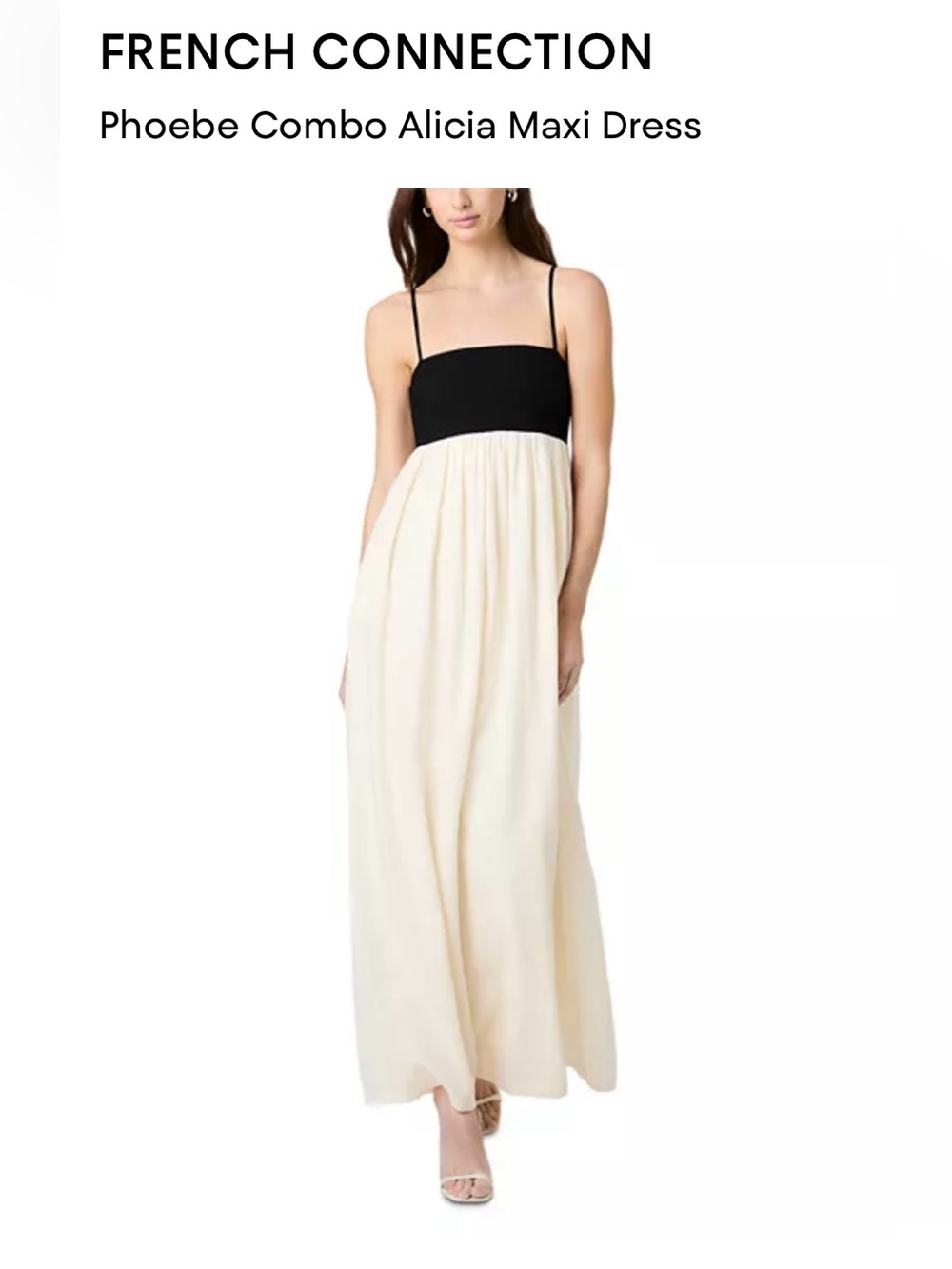 French Connection Cream Maxi Skirt with Elastic Waist